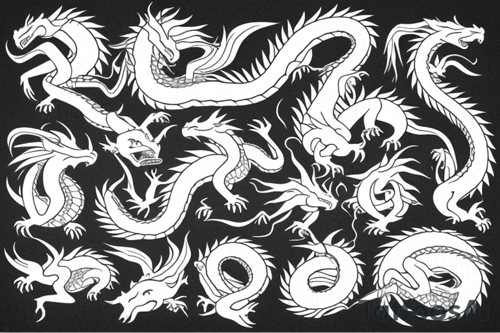 Dragon down to the water tattoo idea