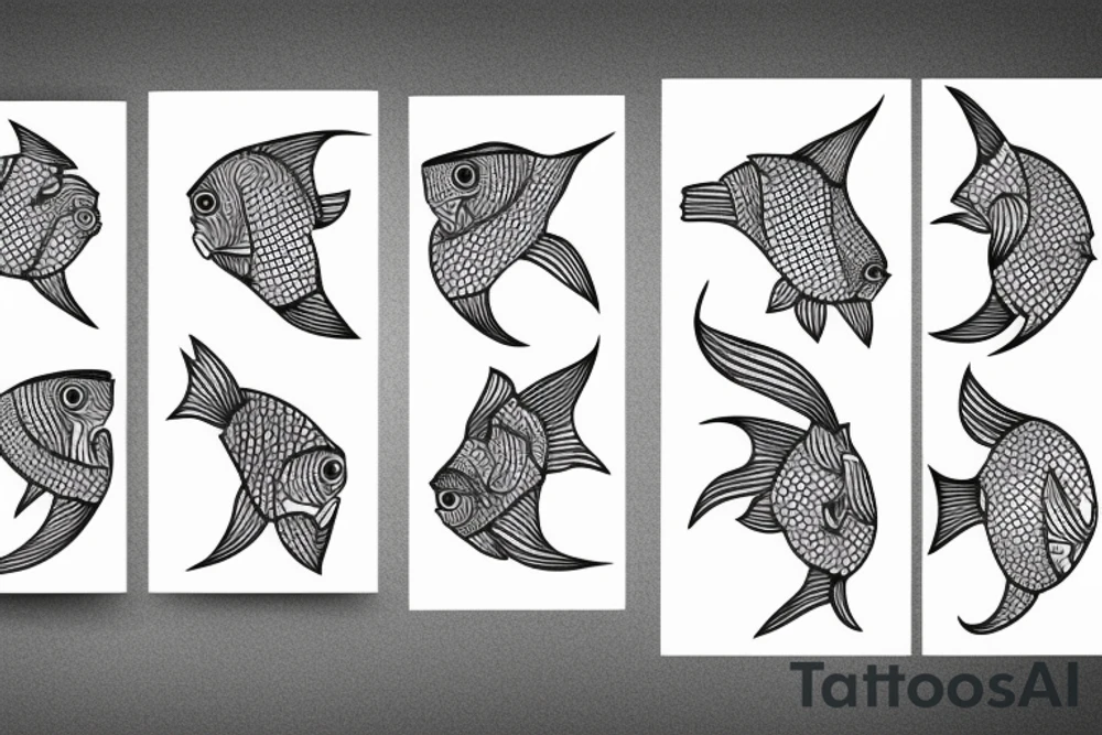 two fish third person view water tattoo idea