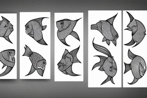 two fish third person view water tattoo idea