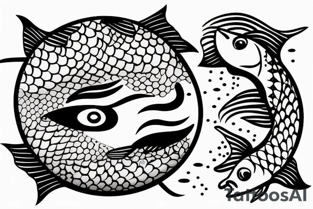 two fish third person view water tattoo idea