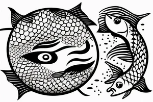 two fish third person view water tattoo idea