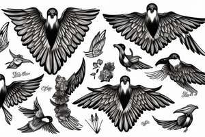 Fly sky birds tattoo idea