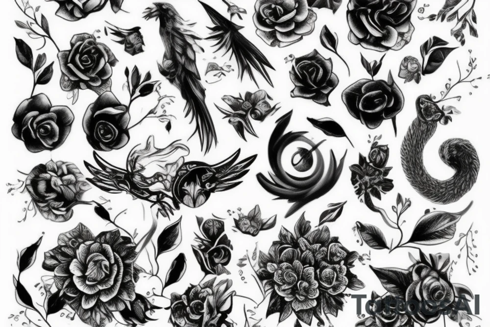 Велосипедная цепь и черепа tattoo idea