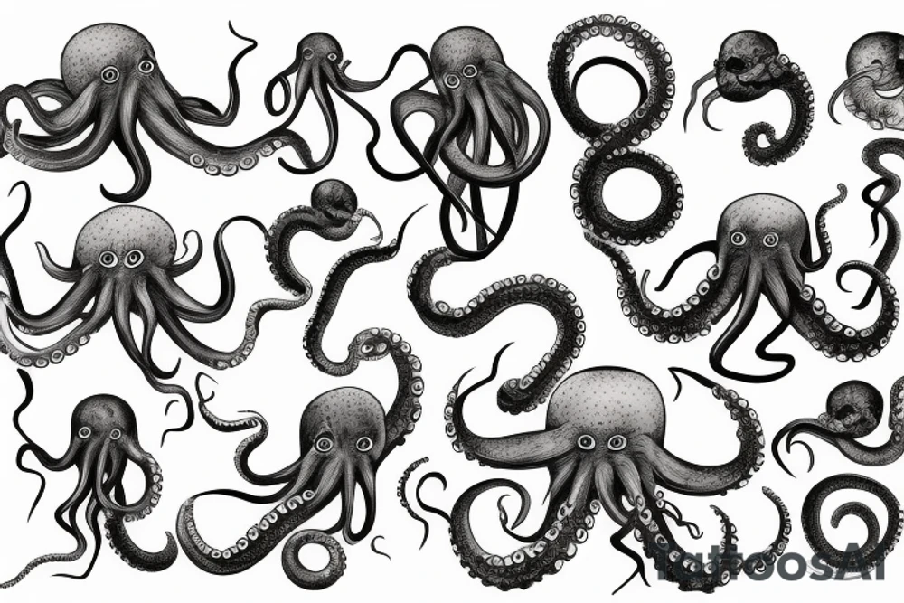 octopus wraps around a tree tattoo idea