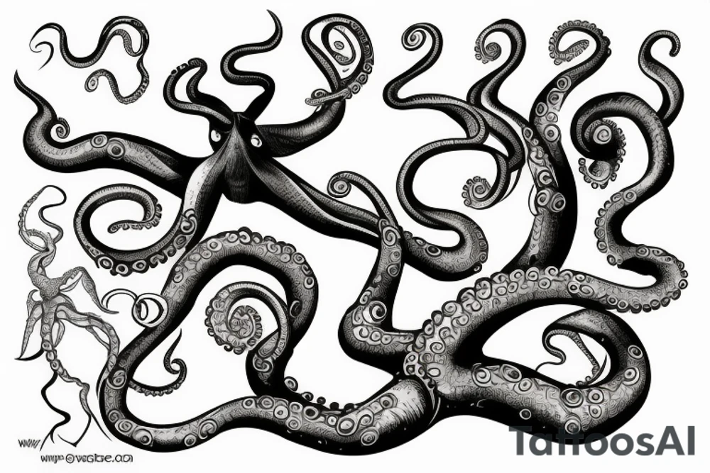 octopus wraps around a tree tattoo idea