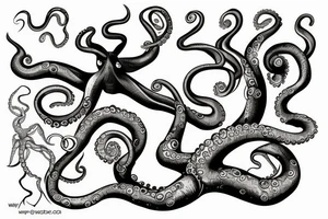 octopus wraps around a tree tattoo idea