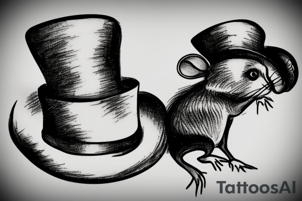 Rat with a top hat tattoo idea