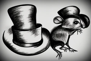 Rat with a top hat tattoo idea