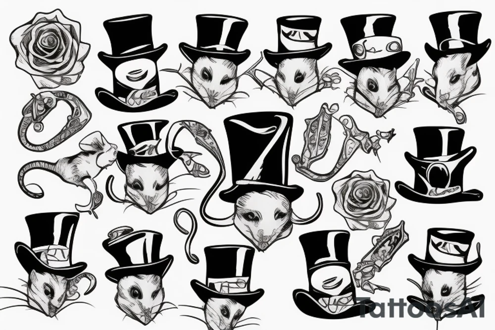 Rat with a top hat tattoo idea