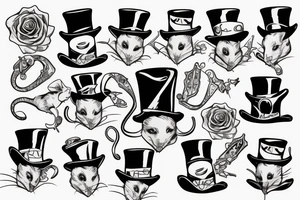 Rat with a top hat tattoo idea