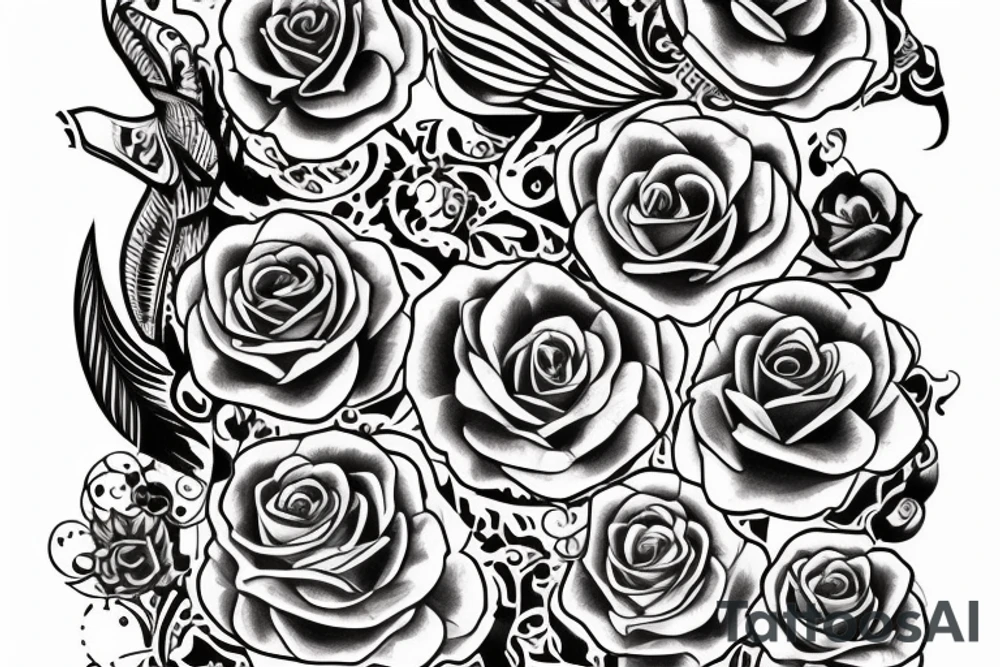 Кот баюн среди ромашек tattoo idea