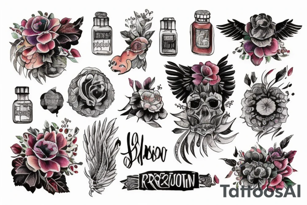 Крылатый дракон вокруг руны Берегиня tattoo idea