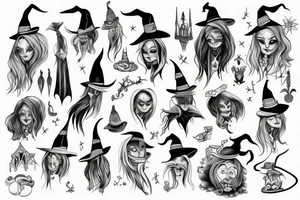 big witch tattoo idea