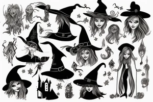 big witch tattoo idea