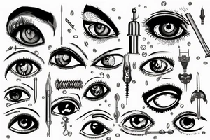 a screwdriver pierced a human eye tattoo idea