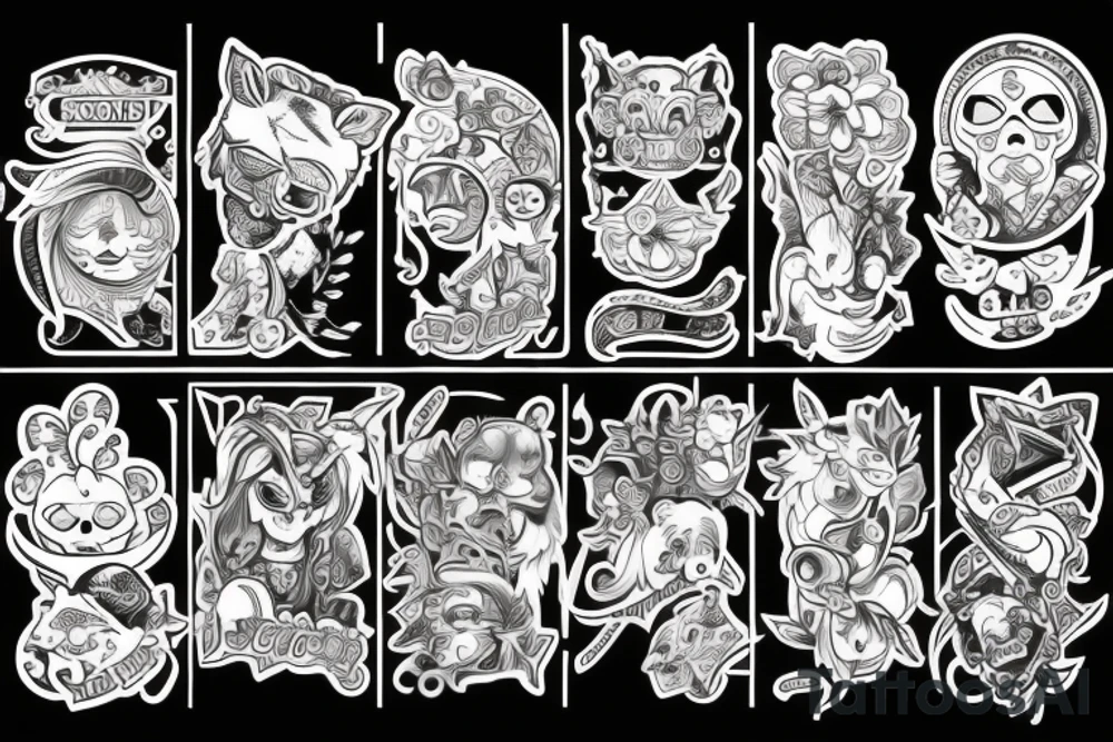 Кот баюн среди ромашек tattoo idea