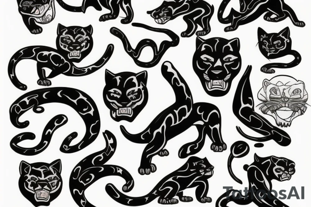 Old school but panther tattoo idea
