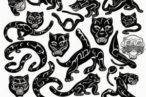 Old school but panther tattoo idea
