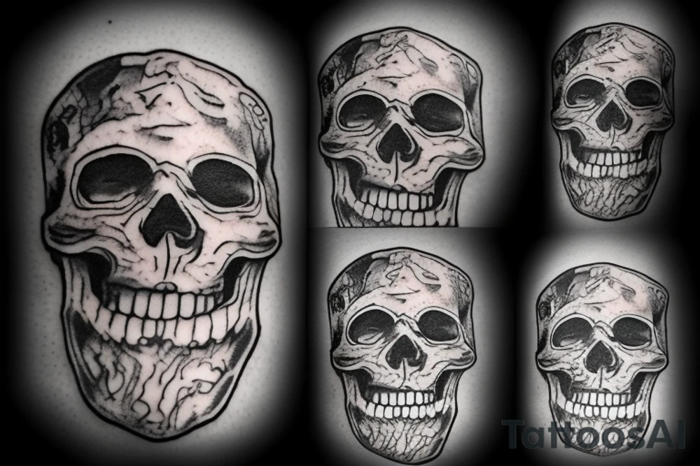 treasure pirate skull tattoo idea