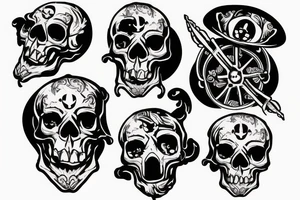 treasure pirate skull tattoo idea