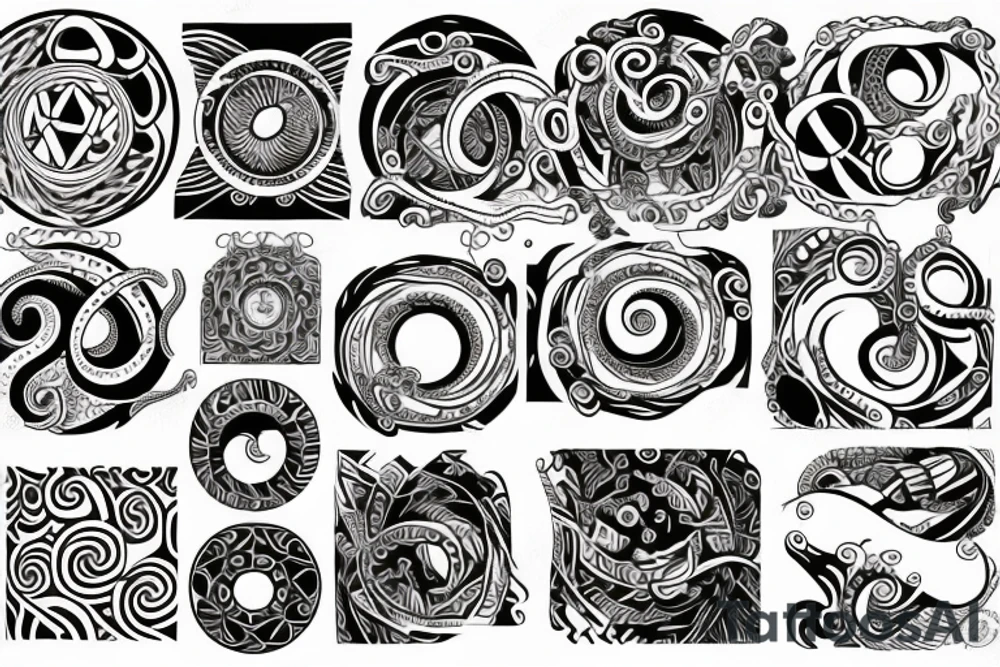 Circle and tentacles around tattoo idea