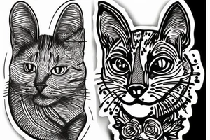 Gay and cat tattoo idea