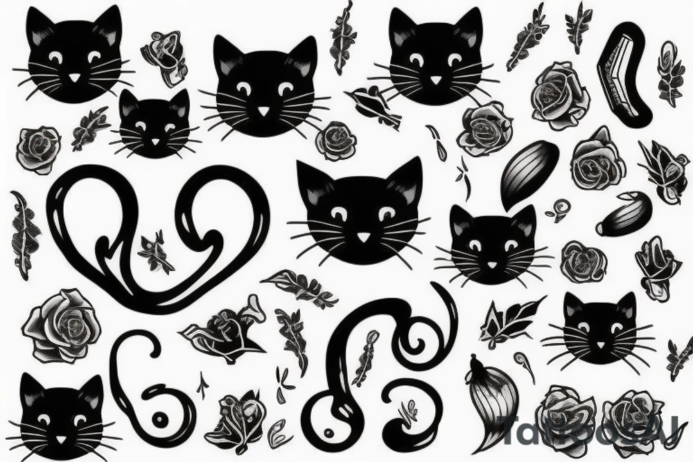Black cat tattoo idea