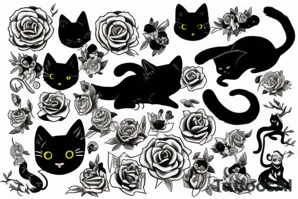 Black cat tattoo idea
