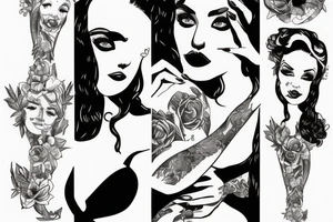 Sexy lady in a bar tattoo idea