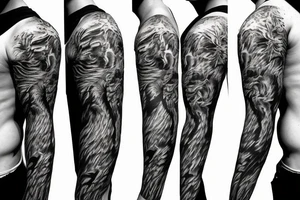 sleeve from animals and Tiger on forearm tattoo idea