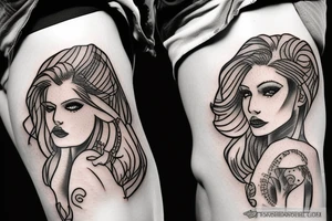 Sexy lady in a bar tattoo idea