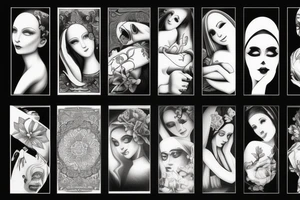 Nun in gravure style tattoo idea