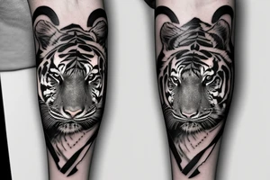 sleeve from animals and Tiger on forearm tattoo idea