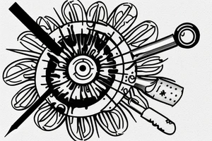 a screwdriver pierced a human eye tattoo idea