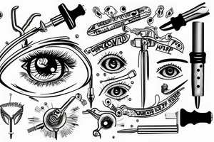a screwdriver pierced a human eye tattoo idea