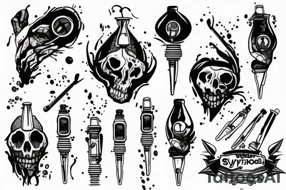 a syringe in the blood tattoo idea