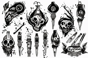 a syringe in the blood tattoo idea