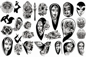 Nun in gravure style tattoo idea