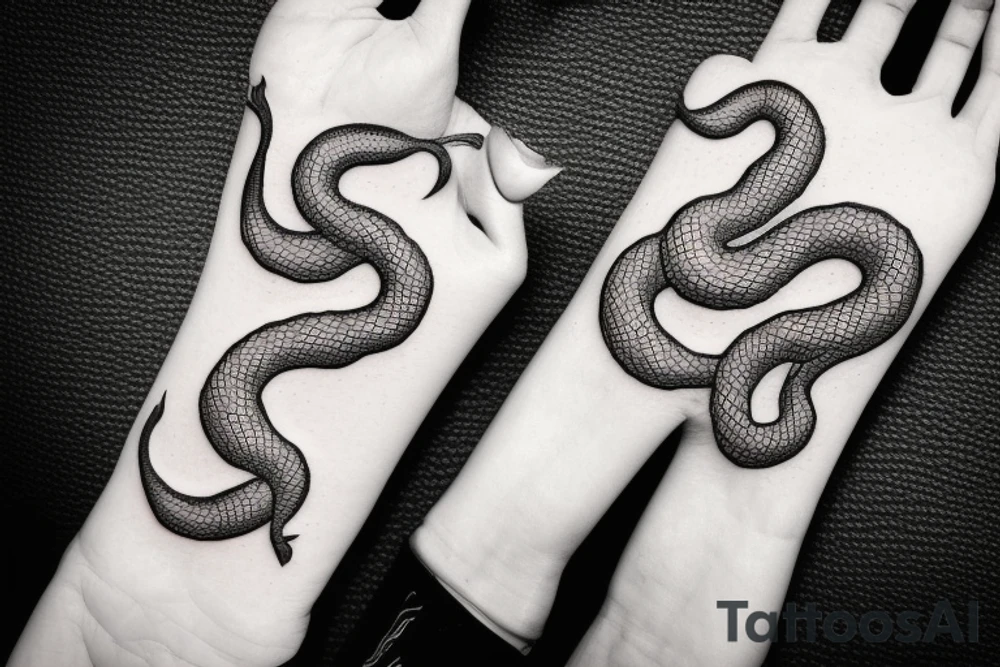 snake in hand tattoo idea