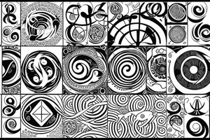 Circle and tentacles around, not in the circle. The circle is empty tattoo idea