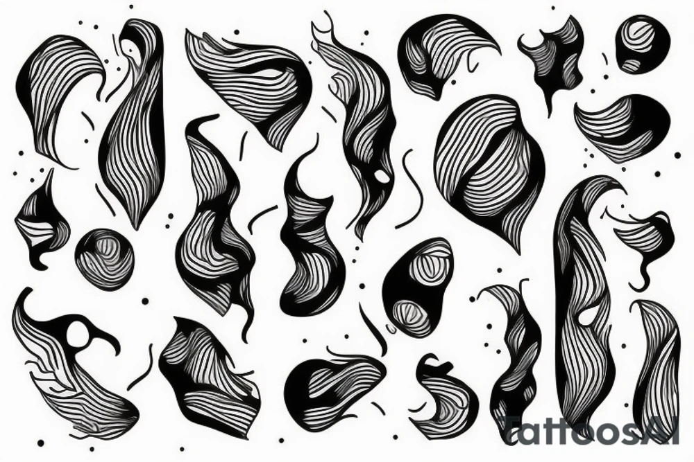 Abstract human made with lines tattoo idea