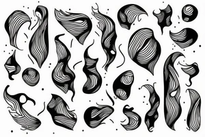 Abstract human made with lines tattoo idea
