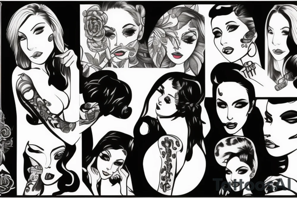 Sexy lady in a bar tattoo idea