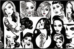 Sexy lady in a bar tattoo idea