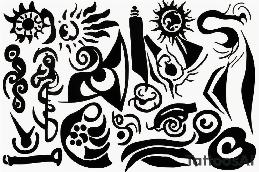 Line gun sun tattoo idea