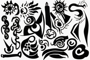Line gun sun tattoo idea