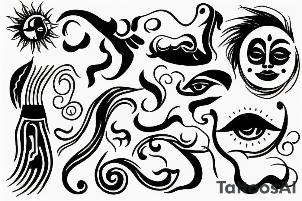 Line gun sun tattoo idea