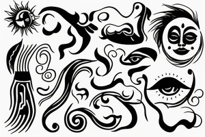Line gun sun tattoo idea