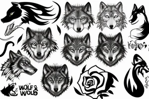 Wolf and panter tattoo idea