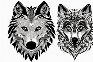 Wolf and panter tattoo idea